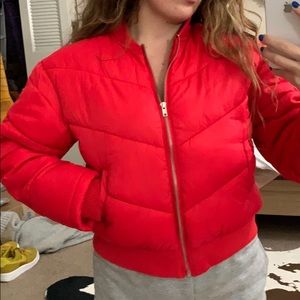 RED PUFFER COAT